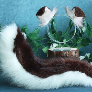 Brown shepherd&#39;s tail dog ears-COSPLAY-animal ears-plush headband-fox cat ears-Halloween gift-Lolita-wolf ear tail