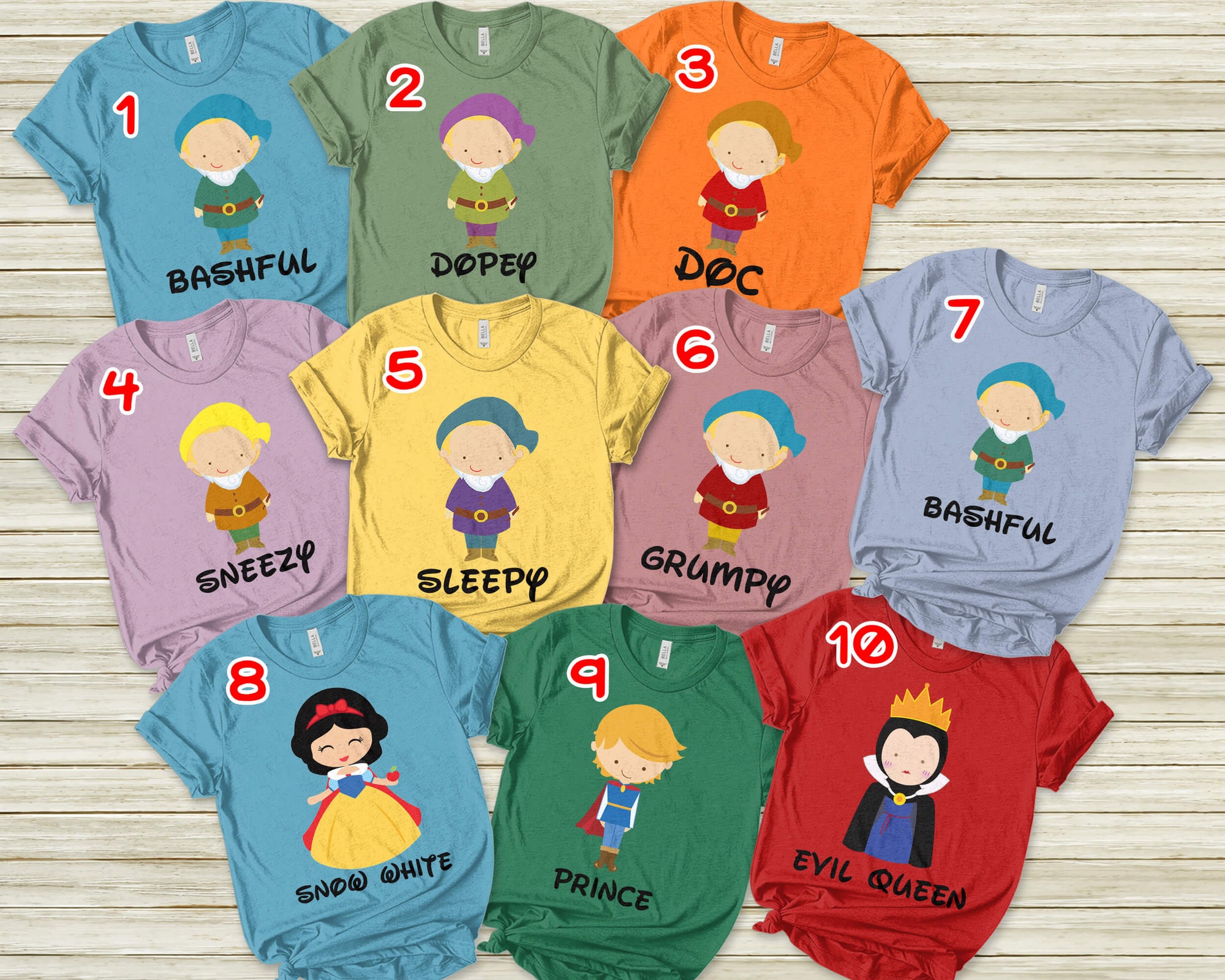 Discover Seven Dwarfs Shirts, Disney Group Shirts