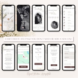 Wedding Invite Digital RSVP Music, Track Responses - Invitation Mariage Digital Wedding Invitation Countdown, Customizable Animated Template image 5