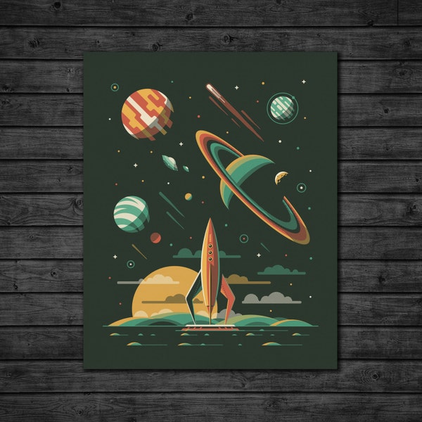 Aquarius (Rocket/Space 16"x20" Screen Print)