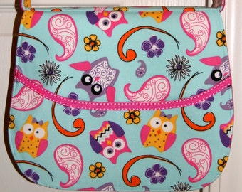 Barrettes de pochette, organisateur de pinces à cheveux, sac hibou, soins capillaires cadeau fille, fourre-tout en tissu de coton