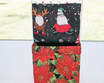 Accesorio para el hogar con temática navideña: Porta pañuelos, contenedor de tela decorativo