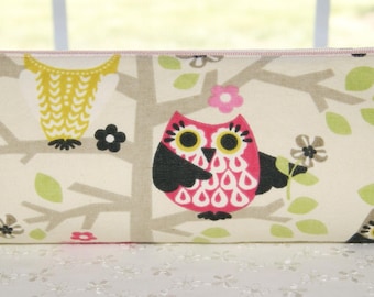 Estuche con cremallera para lápices: marcadores, crayones, lápices de colores, accesorios de dibujo y arte. Ideal para amantes de los búhos.