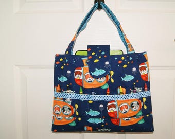 Bolsa de tela para colorear con temática oceánica: Bolsa de actividades para niños, incluye crayones.