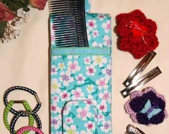 Girls Hair Case Barrettes Bows, Purse Size Pouch Hair Clips, Girl's Hair Accessories Case