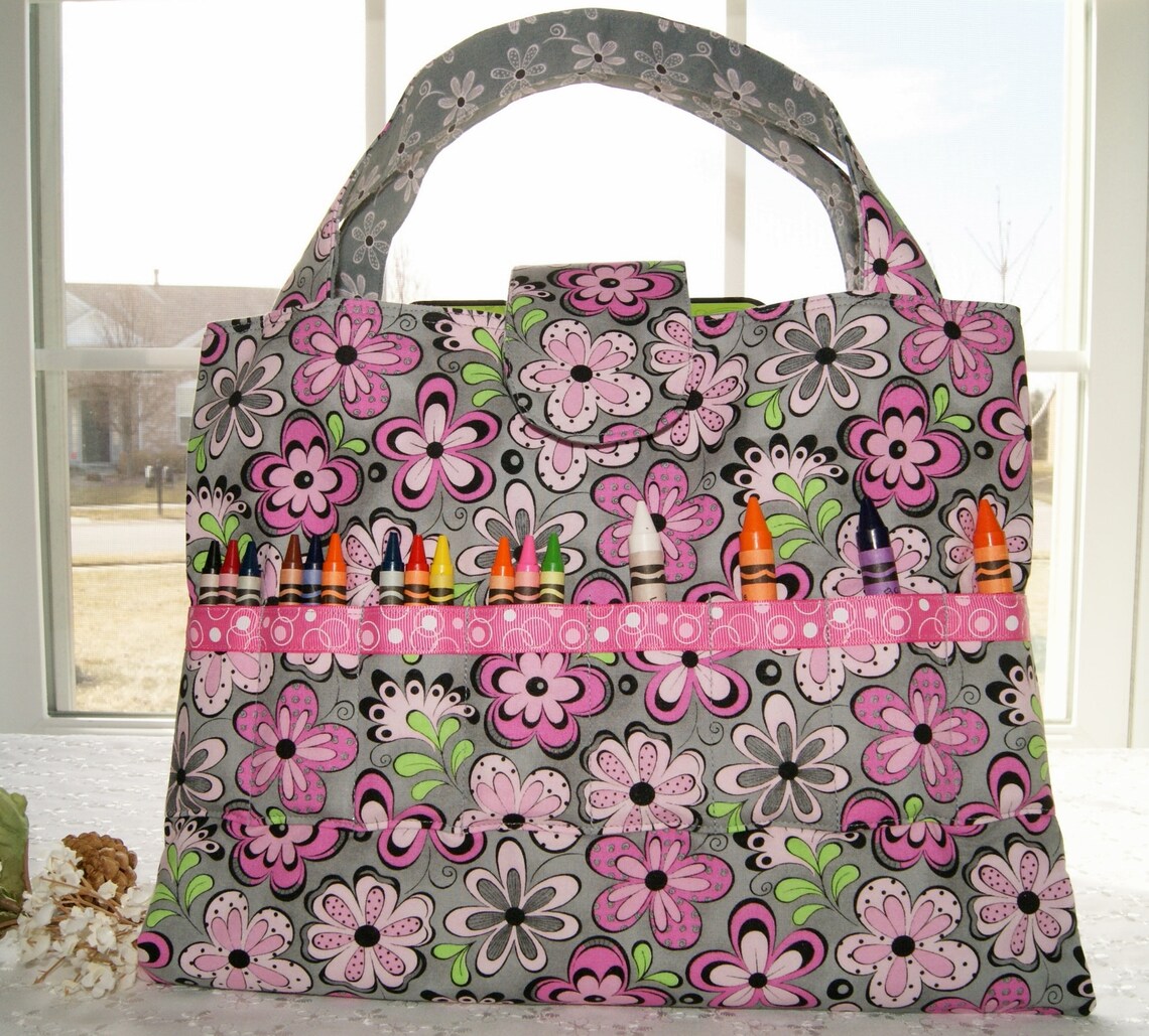 Child Activity Bag Girl Coloring Supplies Organizer Pink - Etsy