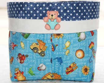 Storage Container Cotton Fabric - Holder for Baby Boy Diaper Accessories -  Basket Home Decor