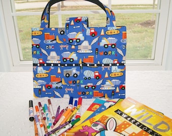 Vehículos de construcción: Bolsa para colorear, para niños, azul