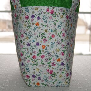 Bucket Style Drawstring Tote, Knitting Crocheting Project Bag, Medium Size Storage Bag image 4
