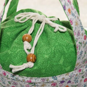 Bucket Style Drawstring Tote, Knitting Crocheting Project Bag, Medium Size Storage Bag image 3