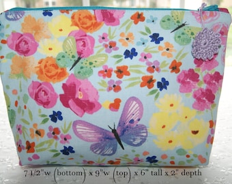 Bolsa con cremallera floral: bolsa para guardar artículos personales, neceser, neceser de viaje, porta gafas