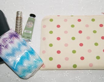 Bolsa de algodón con cremallera de lunares: organizador de artículos pequeños y personales