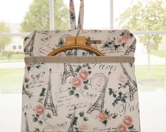 Bolsa de tela para manualidades de París: organizador de hilo de bordar
