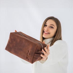 Trousse da viaggio in pelle personalizzata per uomo, beauty case in vera pelle, organizer da viaggio, borsa da viaggio personalizzata per uomo, beauty case in pelle, beauty case