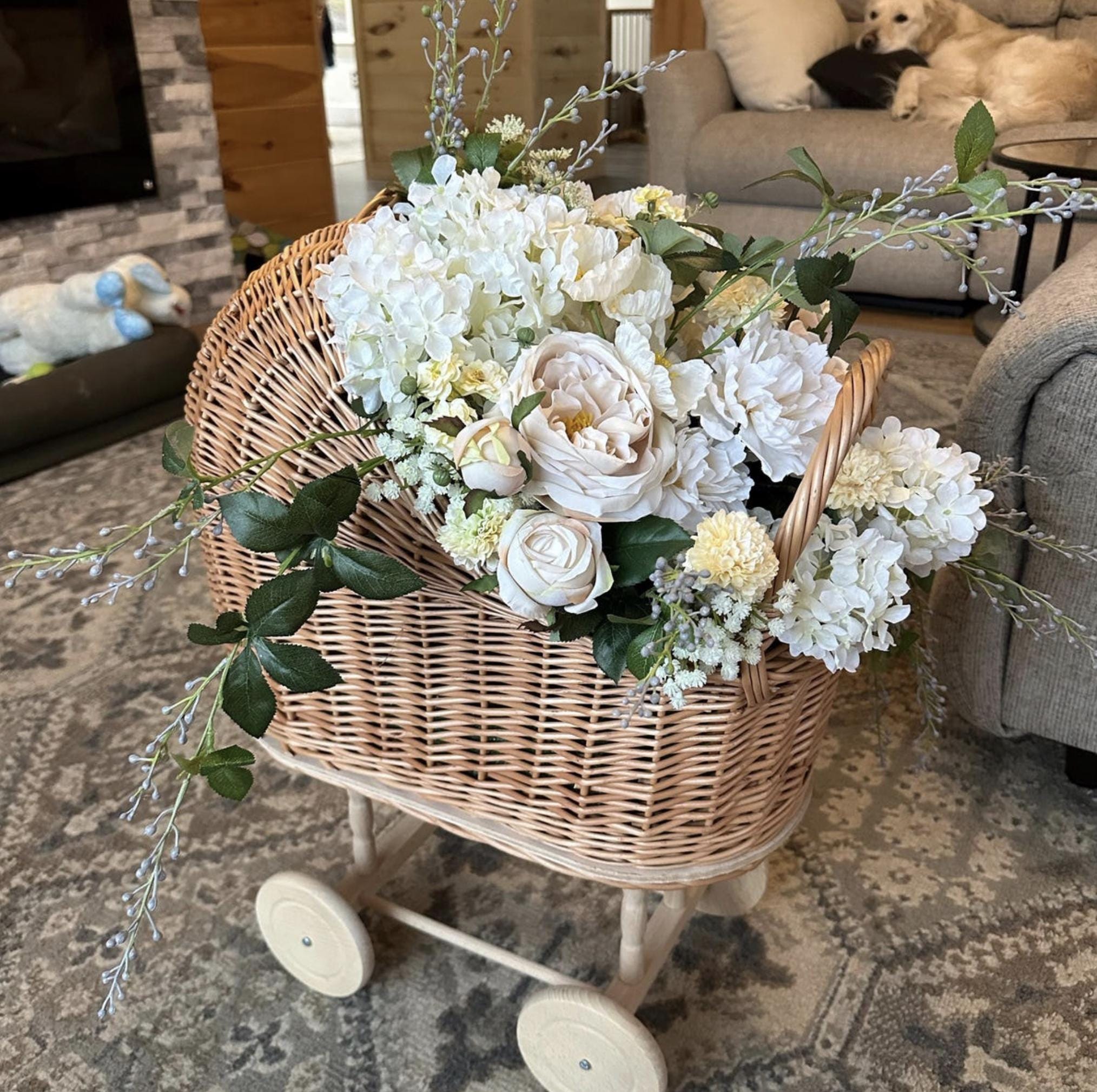 Basket Baby Pram Decorations Baby Boy Gift Hamper Basket Pram Baby