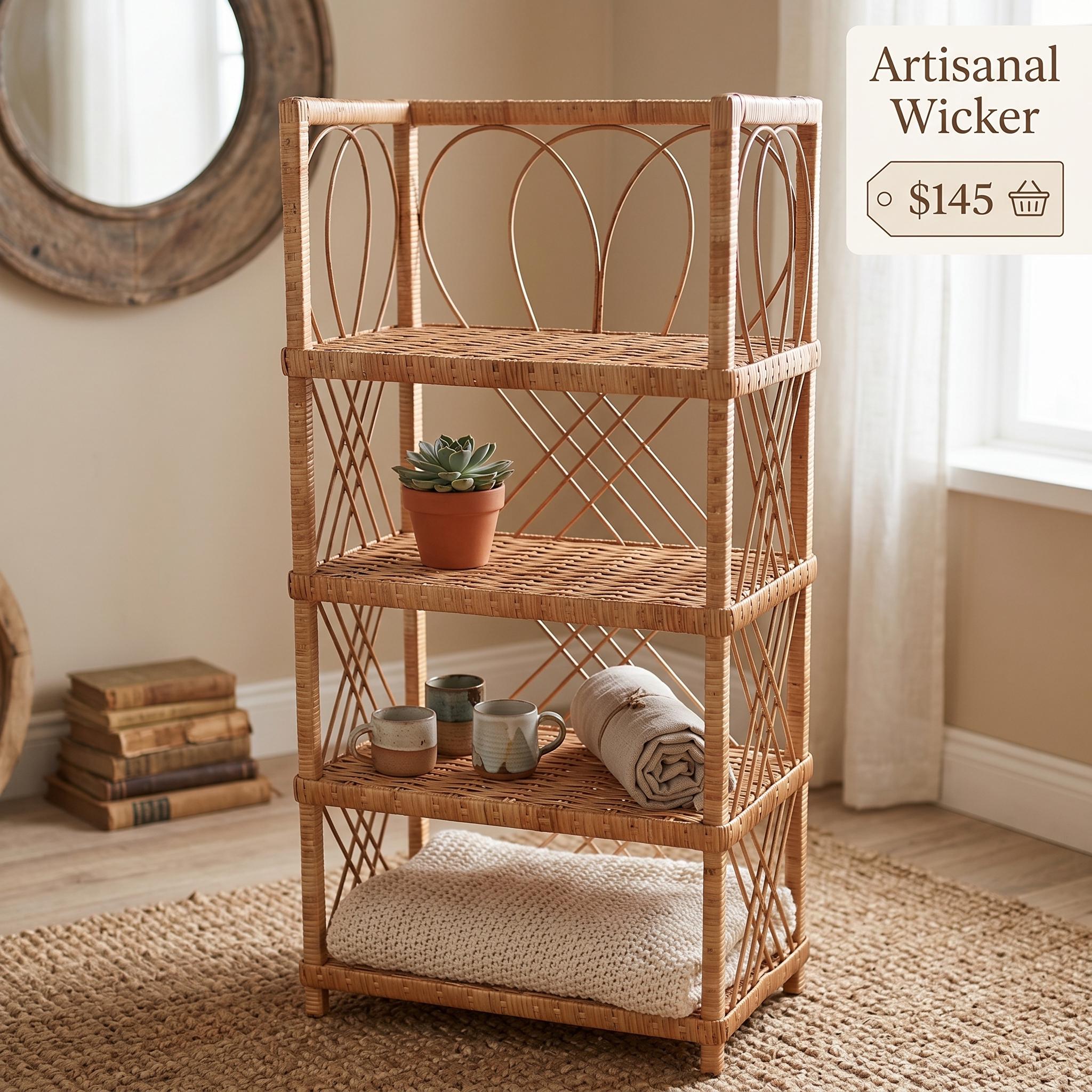 Rattan Shelf - Etsy