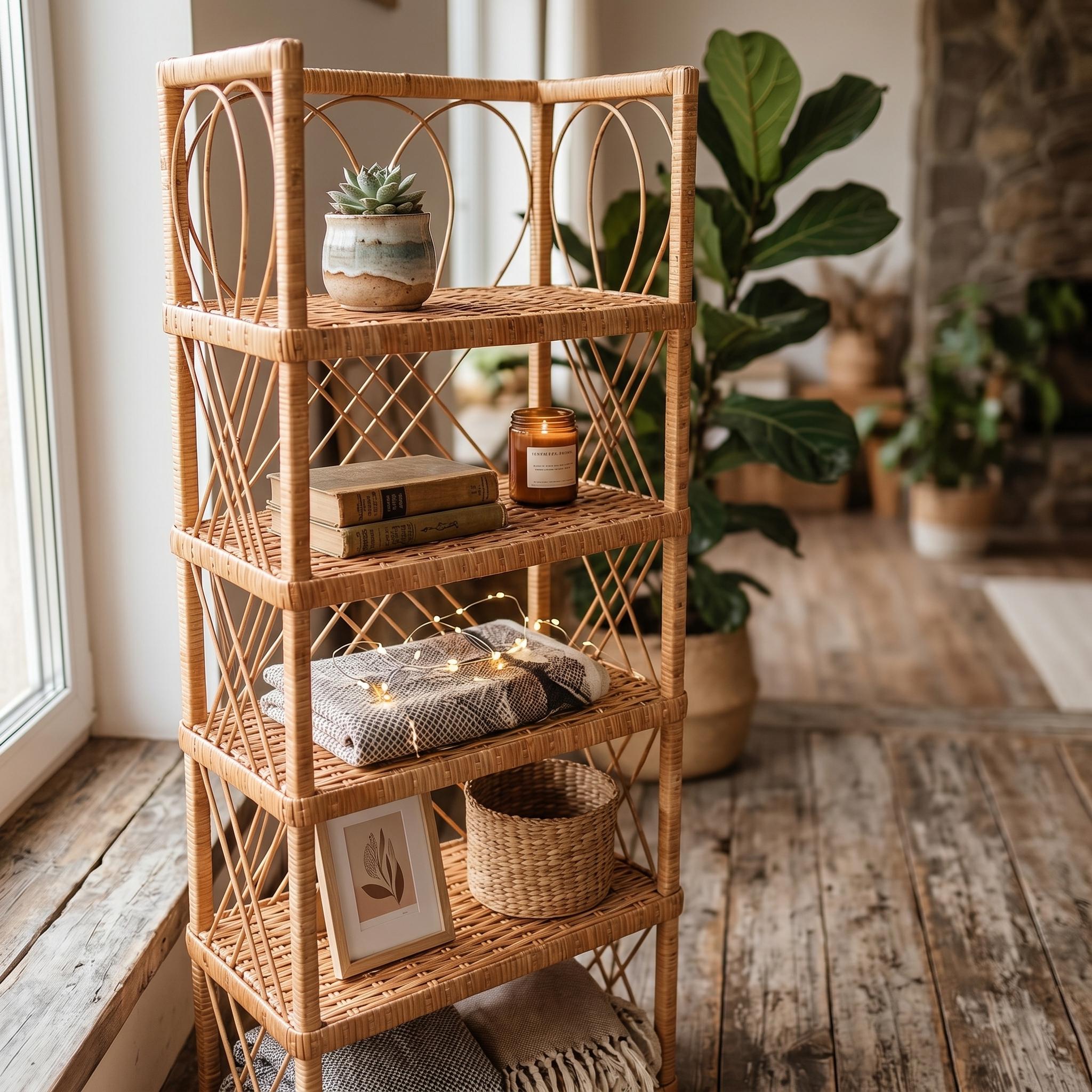 Rattan bookcase - Etsy 日本