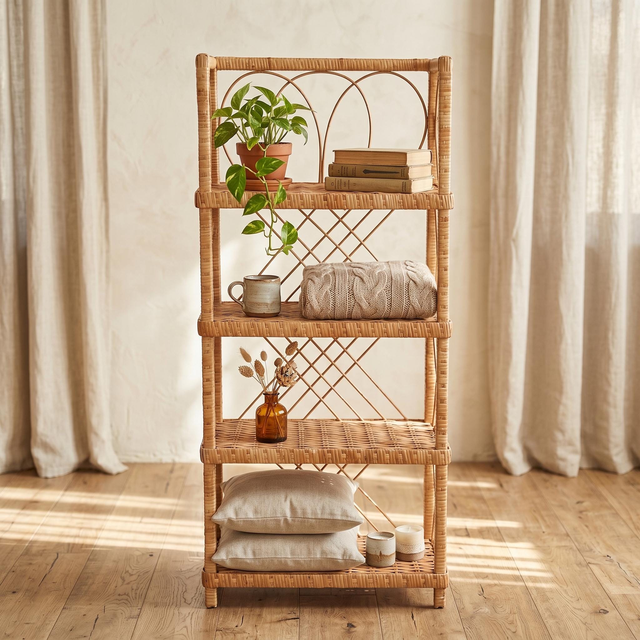 Rattan bookcase - Etsy 日本