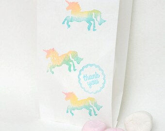 UNICORN Favour Bags - paper party bags, Unicorn, rainbow unicorn, unicorn party, unicorn theme, unicorn favours x 10 paper bags, party bags