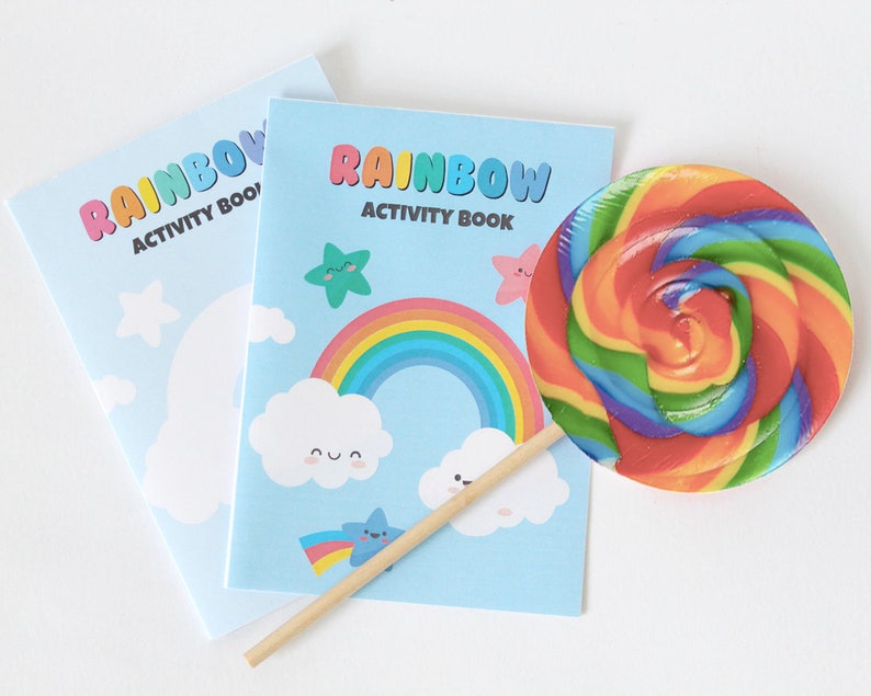rainbow theme party bag book plastic free party rainbow party bag filler x 5 RAINBOW ACTIVITY BOOK rainbow party rainbow book