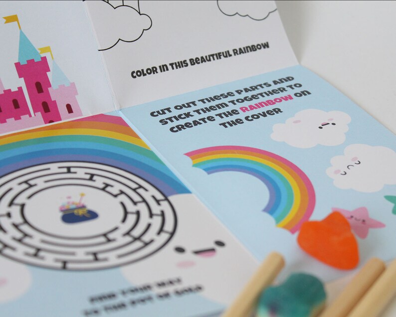 rainbow theme party bag book plastic free party rainbow party bag filler x 5 RAINBOW ACTIVITY BOOK rainbow party rainbow book
