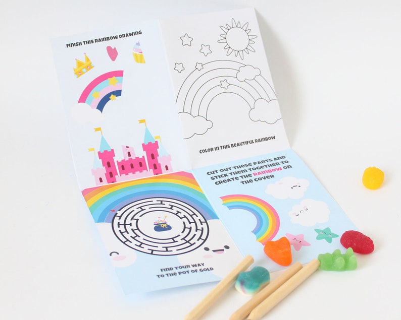 rainbow theme party bag book plastic free party rainbow party bag filler x 5 RAINBOW ACTIVITY BOOK rainbow party rainbow book