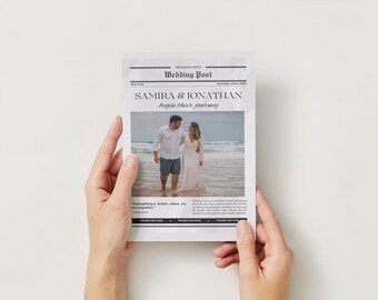 Wedding programs, wedding newspaper, wedding newspaper programs, wedding, itinerary, wedding itinerary, event newspaper