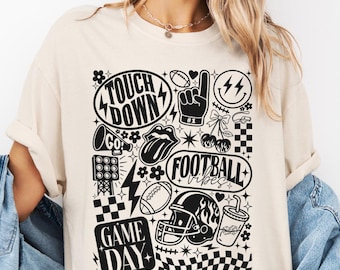 Comfort Colors® Football Shirt, Retro Football Shirt, Football T Shirt, Football Mom Shirt, Women Football Shirt,College Football Season Tee