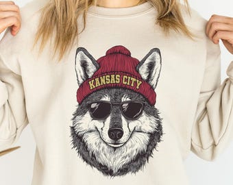 Kansas City Football Sweatshirt, Retro Sports Fan Shirt, Trendy Game Day Gift Tee, Kansas City Mascot Sweatshirt, Kansas City Football Fan