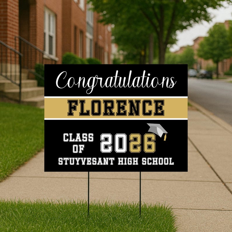 Class of 2026 Graduation Yard Sign, Personalized Photo Lawn Sign ...