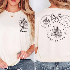 Comfort Colors® Custom The Happiest Place One Earth Shirt, Disneyland Vacation Tee, Mickey and Minnie Magical Castle Shirt,Family Trip Shirt