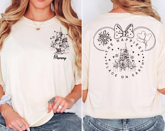 Comfort Colors® Custom The Happiest Place One Earth Shirt, Disneyland Vacation Tee, Mickey and Minnie Magical Castle Shirt,Family Trip Shirt