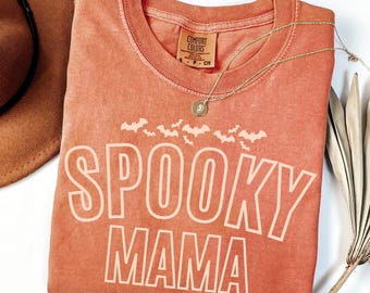 Comfort Colors® Spooky Mama Shirt, Mom Halloween Shirt, Halloween Mom Shirt, Halloween Shirt, Halloween Mama Shirt, Spooky Halloween Mama