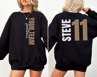 Custom Football Mom Shirt, Personalized Football Shirt, Game Day Football Shirts, Jersey Number Football Sweatshirt, Football Unisex Hoodie