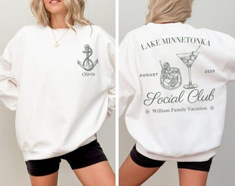 Lake Family Vacation Sweatshirt Custom Social Club Crewneck Family Matching Lake Trip Shirt Lake Life Sweatshirt Lake Weekend Shirt
