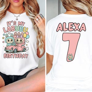 Custom Labubu Birthday Shirt, Personalized Labubu Birthday Gift, Custom Birthday Shirt, Cute Birthday T-Shirt