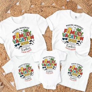 Chemise vacances en famille 2025, Souvenirs ensemble, chemise familiale personnalisée, t-shirts assortis à la famille, t-shirts vacances d&#39;été, chemises vacances en famille