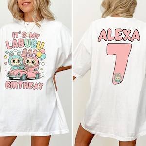 Custom Labubu Birthday Shirt Comfort Colors®, Personalized Labubu Birthday Gift, Custom Birthday Shirt, Cute Birthday T-Shirt