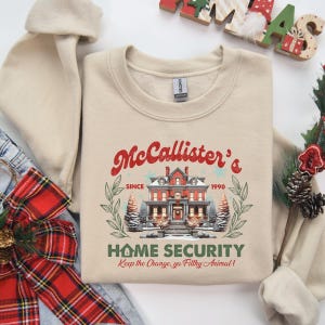 McCallister Home Security Sweatshirt, Christmas Movie Sweater, Funny Christmas Sweatshirt, McCallister Shirt, Christmas Gift, Xmas Movie