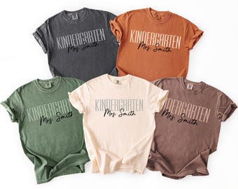 Comfort Colors Teacher Shirt, Kindergarten Teacher Shirt, Kindergarten Shirt, Back to School Shirt, Custom Teacher Appreciation Tee
