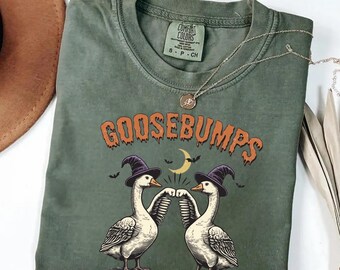Comfort Colors® Funny Goose Bumps Halloween Tshirt, Retro Goose Pumps Shirt, Best Girly Halloween Gift, Trendy Halloween Gift