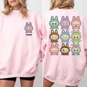 Bluza Labubu Custom, Spersonalizowana koszulka Labubu, Bluza dziecięca Labubu, Urocza koszulka graficzna z lalkami z kreskówek, Postacie z Labubu Kawaii