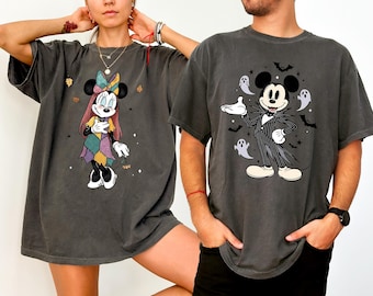 Comfort Colors® Disney Halloween Shirt, Mickey and Minnie Shirt, Jack and Sally Shirt, Spooky Season Shirt, Pumpkin T-Shirt, Funny Halloween