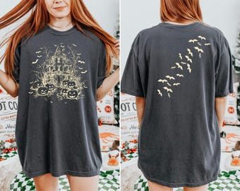Vintage Haunted House Shirt, vintage Spooky Season Shirt, Halloween Gift, Vintage Halloween shirt, Vintage Halloween, Bats T-shirt