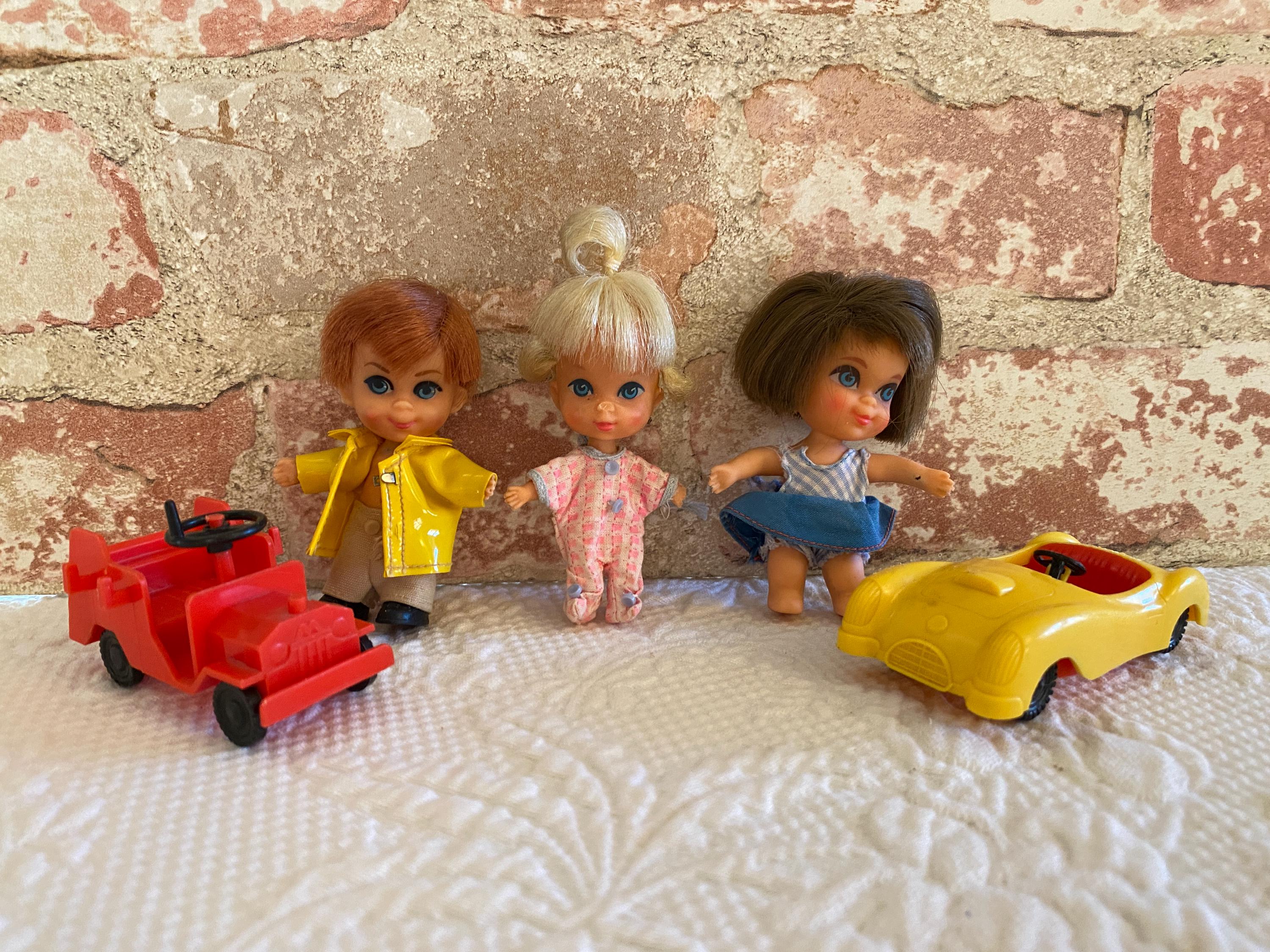 Lot De 4 Poupées Vintage My Tiny Moppett - HK - 1960s - MOC Liddle Kiddles