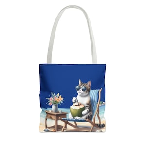 Funny Cat Tote Bag - I&#39;m Playboy, Gift for Cat Lovers, Beach Bag, Shopping Tote, Durable Canvas, Summer Accessory