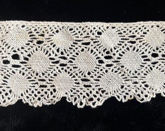 9+ yards, 3" breed ANTIEKE vintage KORTE KANT