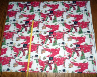 New COUNTRY CHRISTMAS SNOWMAN Cotton Fabric - Susan Winget - by the 1/2 yard