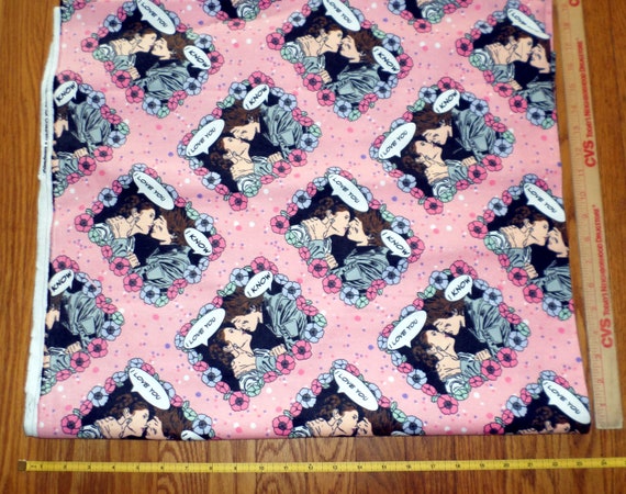 Rare Star Wars FLANNEL Fabric Princess Lea Han Solo Kiss 18