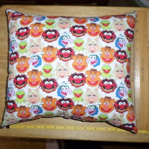 Small Decorative Cotton Pillow Handmade with purchased, licensed Sesame Street Muppets Characters Fabric